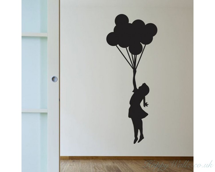 Banksy Floating Balloons Silhouette Wall Art Sticker
